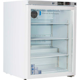 American Biotech CRT-ABT-HC-UCFS-0504G ABS Freestanding Undercounter Controlled Room Temperature Cabinet, 5.2 Cu.Ft., Glass Door image.