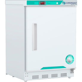 American Biotech PF051WWW-0A CorePoint Scientific White Diamond Built-In Undercounter AutoDefrost Freezer, 4.2 CuFt, Right Hinge image.
