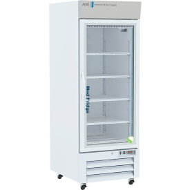 American Biotech Supply Standard Pharmacy Upright Refrigerator, 26 Cu. Ft. Capacity, Glass Door