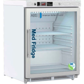 American Biotech PH-ABT-NSF-UCBI-0404SS ABS Undercounter Glass Door Vaccine Refrigerator, 4.6 Cu.Ft, ADA Compliant, NSF Certified image.