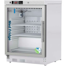 ABS Undercounter Glass Door Vaccine Refrigerator 4.6 CuFt Left Hinged NSF Certified 