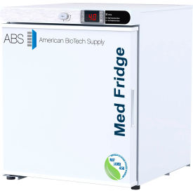 American Biotech PH-ABT-NSF-UCFS-0104-LH American Biotech Supply Pharmacy Countertop Freestanding Refrigerator, 1 Cu. Ft Capacity, Solid Door image.