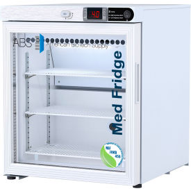 American Biotech PH-ABT-NSF-UCFS-0104G-LH American Biotech Supply Vaccine Countertop Freestanding Refrigerator, 1 Cu. Ft. Cap., LHD Door Swing image.