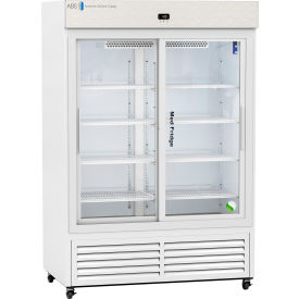 American Biotech Supply Standard Pharmacy Refrigerator 47 Cu. Ft. Capacity Sliding Glass Door 