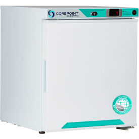 American Biotech PR011WWW-0 CorePoint Scientific White Diamond Countertop Refrigerator, 1 Cu.Ft.,Solid Door/Right Hinged image.