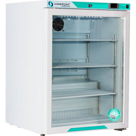CorePoint Scientific White Diamond Freestanding Undercounter Refrigerator 5.2 Cu.Ft. Glass 