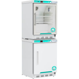 American Biotech PRF092WWG-0 CorePoint Scientific White Diamond Refrigerator & Freezer Combo, 9 Cu.Ft., Glass Door image.