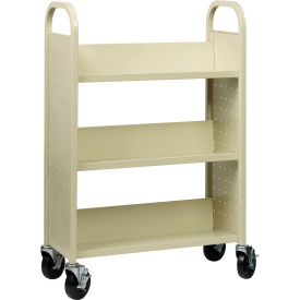 Hirsh® Single Sided 3 Shelf Book Cart 30-3/4"W x 13"D x 46-1/4"H Putty 