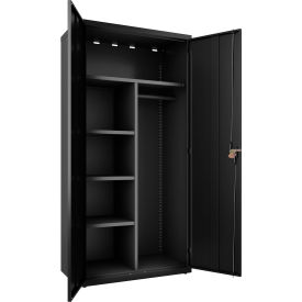 All-Welded Combo Wardrobe Cabinet, 36"W x 18"D x 72"H, Black view 2