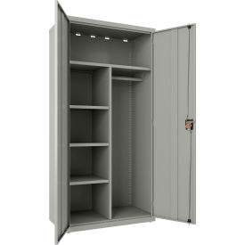 All-Welded Combo Wardrobe Cabinet, 36"W x 18"D x 72"H, Light Gray view 2