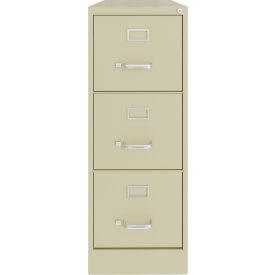 Hirsh Industries Inc 24855 Hirsh Industries® 3 Drawers Vertical File Cabinet, Letter Size, 22"D x 40-3/16"H, Putty image.