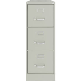 Hirsh Industries Inc 24857 Hirsh Industries® 3 Drawers Vertical File Cabinet, Letter Size, 22"D x 40-3/16"H, Light Gray image.