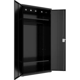 All-Welded Wardrobe Cabinet, 36"W x 18"D x 72"H, Black view 2