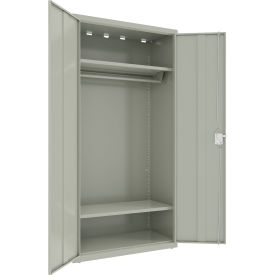 All-Welded Wardrobe Cabinet, 36"W x 18"D x 72"H, Light Gray view 2