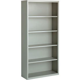Hirsh 5 Shelf Bookcase 34-1/2"W x 13"D x 72"H Gray 