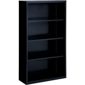 Hirsh 4 Shelf Bookcase 34-1/2"W x 13"D x 60"H Black
