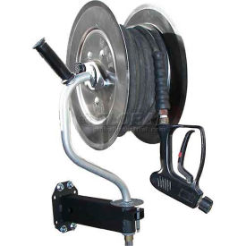 Hydro Tek Systems Inc AR425 HOT-2-GO AR425 3/8" X 150 Capacity 5000 PSI Stainless Steel Pivoting Pressure Washer Hose Reel image.
