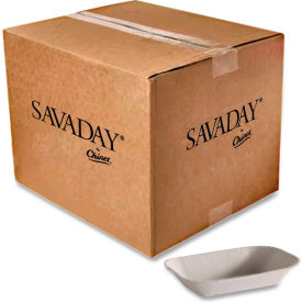 Chinet® Savaday Molded Fiber Food Tray 5"W x 7"D Beige Pack of 1000