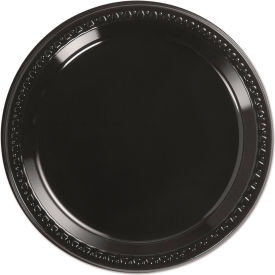 Chinet® Heavyweight Plastic Plates 9" Dia. Black 125/Pack 4 Packs/Carton
