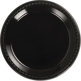 Chinet® Heavyweight Plastic Plates 10-1/4" Dia. Black 125/Pack 4 Packs/Carton