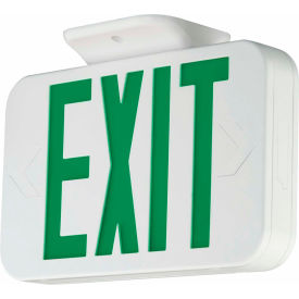 Hubbell Lighting Co CEGSD Hubbell LED Exit Sign with Self-Diagnostics, Nicad Battery, White with Green Letters, 120/277V image.