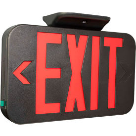 Hubbell Lighting Co CERB Hubbell CERB LED Exit Sign, Red w/ Black Housing, Battery Back-up image.