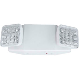 Hubbell Lighting Co CU2RCSQ Compass Lighting LED Emergency Light w/Remote Cap, Square Heads, White, Damp location image.
