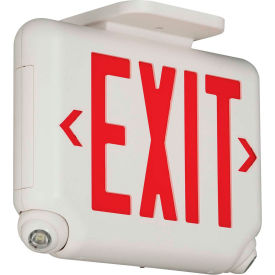 Hubbell Lighting Co EVCURWD4 Hubbell EVCURWD4 Compact LED Combo Unit w/ Remote Capacity, White w/ Red Letters image.