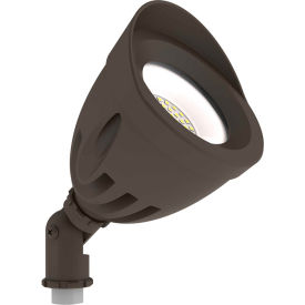Hubbell Outdoor LED Bullet Flood Light, 20W, 3000K, Wide Dist, 120V, Dark Bronze