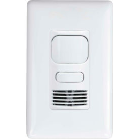 Hubbell Lighting Co LHIRS1-N-WH Hubbell LightHawk PIR 1-Button Wall Switch Occupancy Sensor with Neutral, White image.