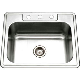 Houzer Inc 2522-8BS3-1 Houzer® Stainless Steel Single Bowl Drop-In, 3-Hole Kitchen Sink image.