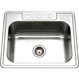 Houzer Inc 2522-9BS3-1 Houzer® 2522-9BS3-1 Drop In Stainless Steel 3-Hole Single Bowl Kitchen Sink image.