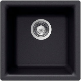 Houzer Inc E-100 MIDNITE Houzer® E-100U MIDNITE Quartztone Series Granite Dual Mount Bar/Prep Sink, Black image.