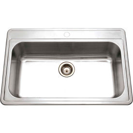 Houzer Inc PGS-3122-1-1 Houzer® PGS-3122-1-1 Drop In Stainless Steel 1-Hole Large Single Bowl Sink image.