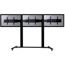 HOMEVISION TECHNOLOGY INC LVW8603 TygerClaw LVW8603 Video Wall Mobile Triple Monitor TV Stand For 30"-60" TVs, Black image.