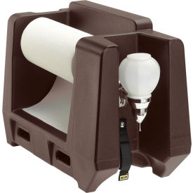 Handwash Station With Soap Dispenser & Paper Towel Roll Holder Dark Brown