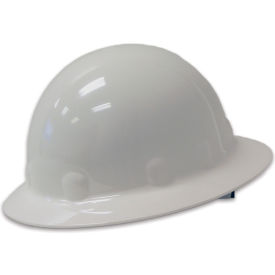 North Safety E1RW01A000 Honeywell Fibre-Metal® Full Brim Hard Hat, Ratchet Suspension, White, HDPE, E1 Series image.