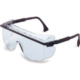 North Safety S2500 Uvex® Astrospec S2500 OTG Safety Glasses, Black Frame, Clear Lens, Scratch-Resistant image.