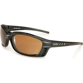 North Safety S2601HS Uvex® Livewire Safety Glasses, Matte Black Frame, Espresso Lens image.