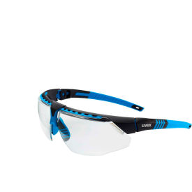 North Safety S2870HS Uvex® Avatar Hydroshield Safety Glasses, Blue Frame, Clear Lens, Scratch-Resistant, Anti-Fog image.