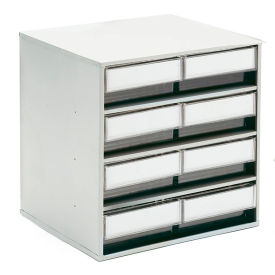 Steel Storage Cabinet, 15-3/4"W x 11-13/16"D x 15-9/16"H, 8 Black Drawers view 2