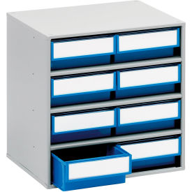Steel Storage Cabinet, 15-3/4"W x 11-13/16"D x 15-9/16"H, 8 Blue Drawers view 2