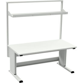 Treston Concept Ergo Workbench with Allen Key Frame & 1 Shelf 48"W x 30"D Light Gray 