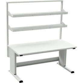 Treston Concept Ergo Workbench with Allen Key Frame & 2 Shelves 48"W x 30"D Light Gray 