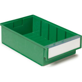 Shelf Bin, 7-5/16"W x 11-13/16"L x 3-1/4"H, Green, Pack of 15 view 2