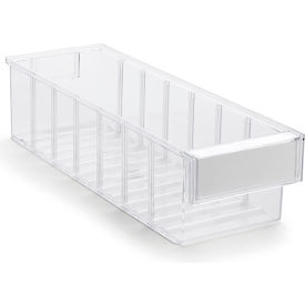 Storage Bins, 15-3/4"L x 5-3/16"W x 3-15/16"H, Clear, Pack of 20 view 2