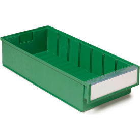 Shelf Bin, 7-5/16"W x 15-3/4"L x 3-1/4"H, Green, Pack of 15 view 2