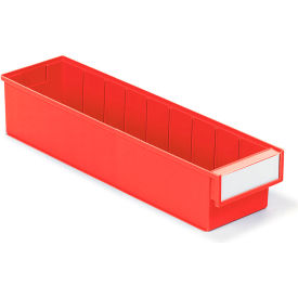 Storage Bins, 19-11/16"L x 5-3/16"W x 3-15/16"H, Red, Pack of 20 view 2