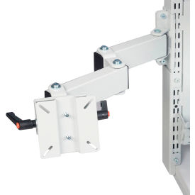 LCD Holder with Double Arm, Attaches to Slotted Uprights, Light Gray view 2
