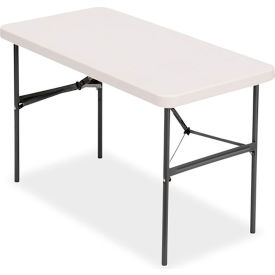 Commercial Plastic Folding Table, 24" x 48", Platinum Granite view 2